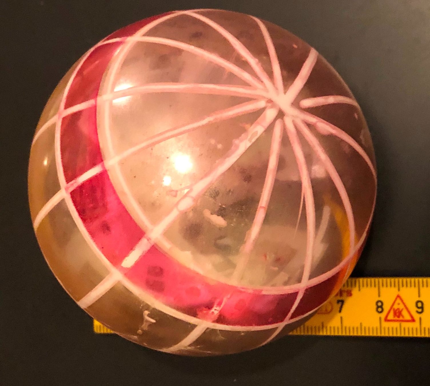 Alle Dekorationen: Antike, schöne Weihnachtskugel, pink gestreift – Gebraucht aus Gossau/ZH von amazonas66 3