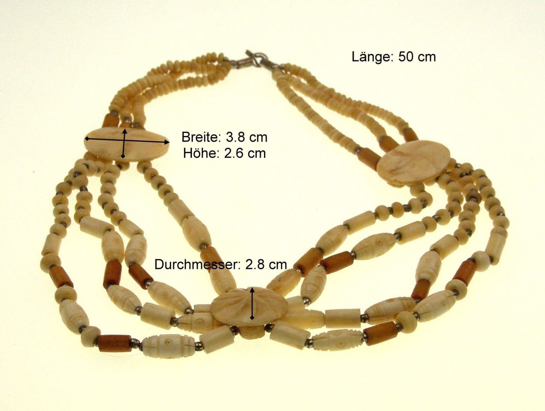 Catenine: Massive schöne Ethno – Knochen Kette – Usato da Langenthal venduto da Sammlungs_aus 1