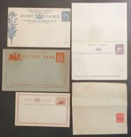 NSW: 4 postal stationaries + Post Card WESTERN AUSTRALIA, *