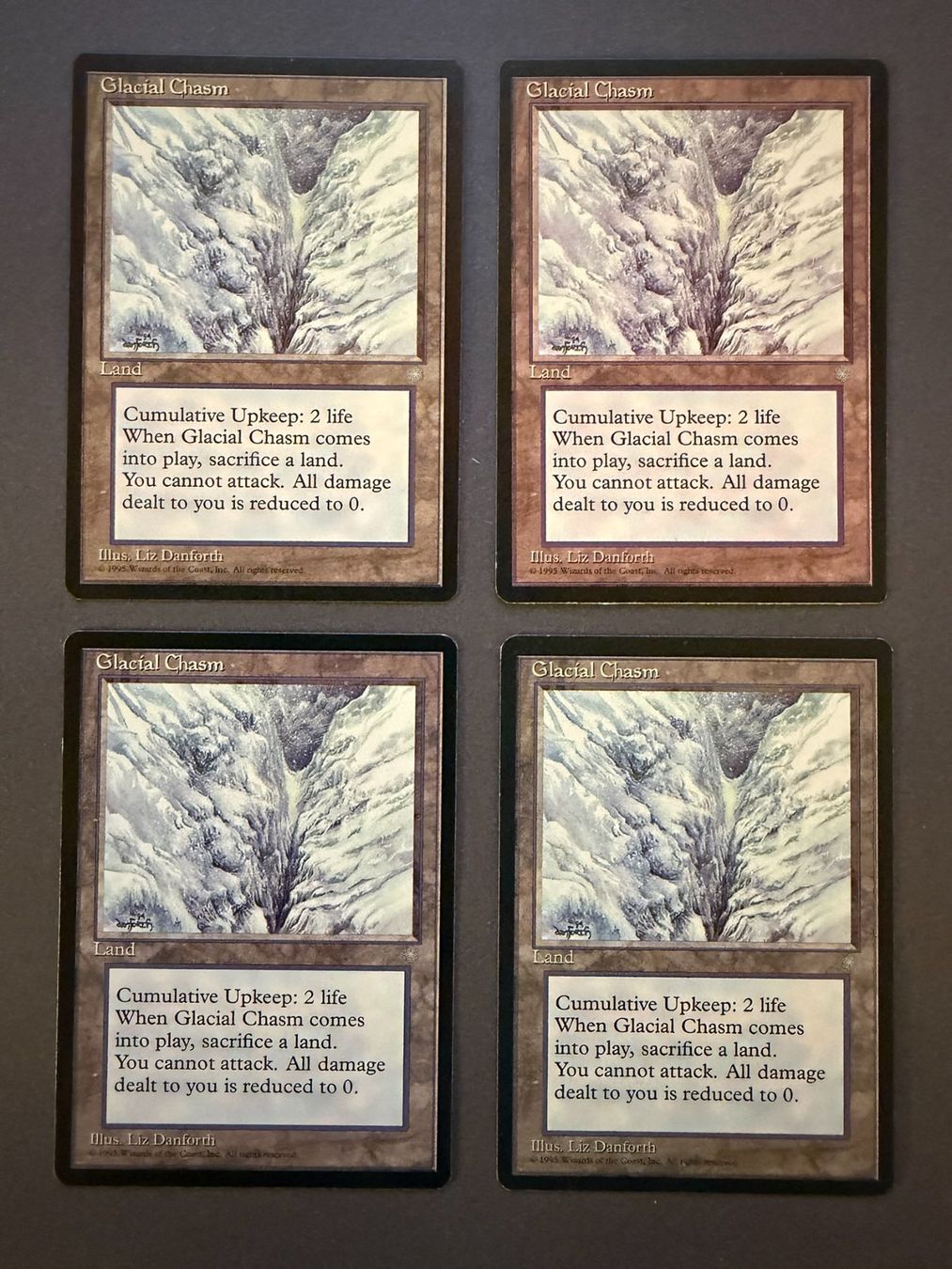 Magic The Gathering Sammelbilder & Trading cards: 4x Glacial Chasm // Ice Age // Eiszeit // Magic – Gebraucht aus Binz von Tempelritter
