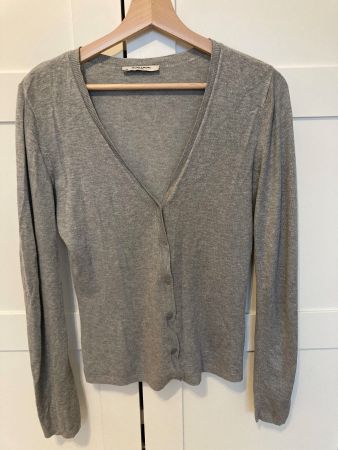 More&More Hellgraue Strickjacke, Gr. 34/36