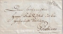 1814, B.B.Chur (Wi. 2778) auf Faltbriefhülle nach Poschiavo,