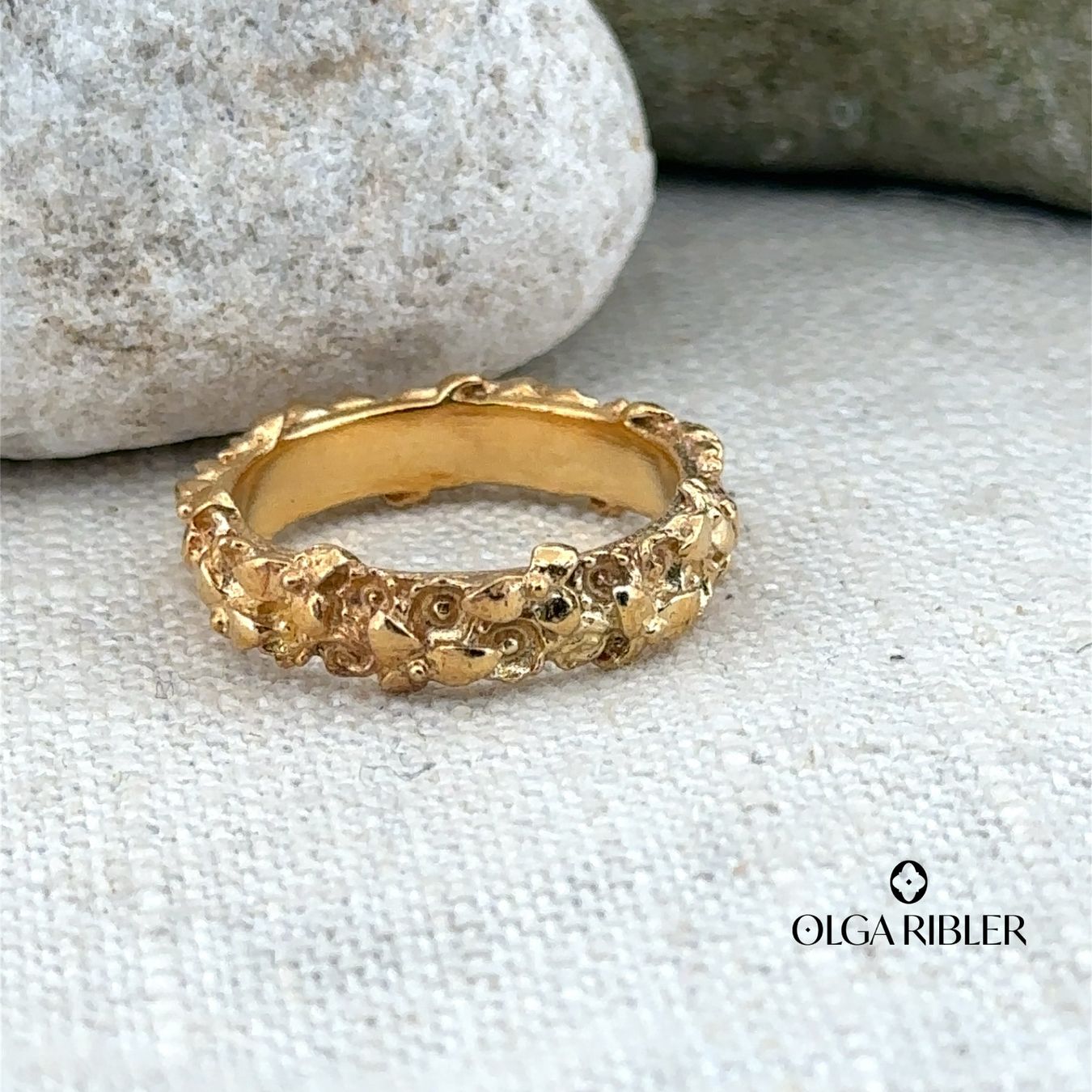 Olga Ribler Anelli: Silber Ring 925 mit Blumenmuster Grösse 58 – Nuovo (secondo la descrizione) da Luzern venduto da Schmuckoutlet 1