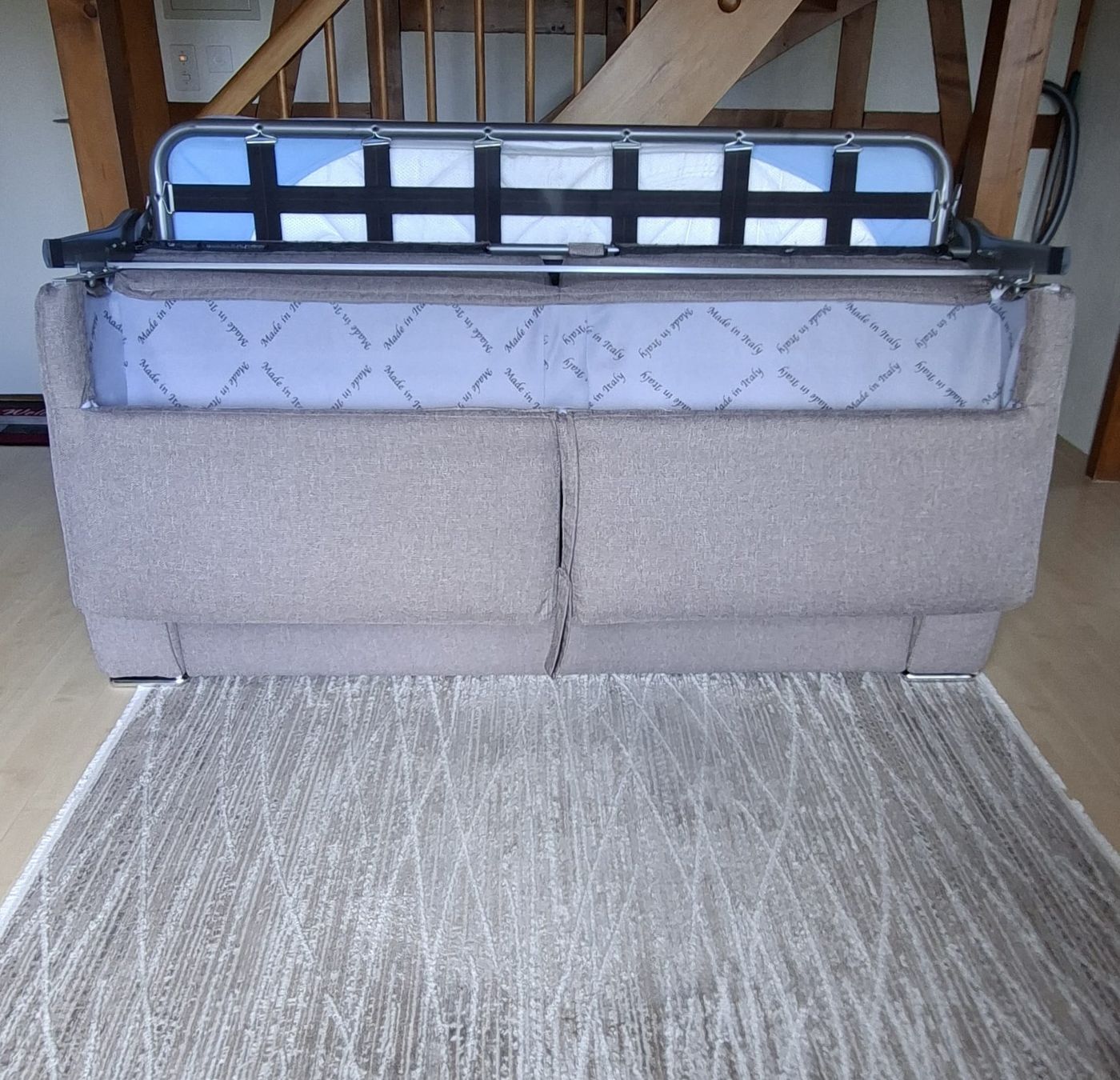 Sofas: Schlafsofa grau Bettfunktion Hocker Sofa – Neu (gemäss Beschreibung) aus Laufen von nostalgie0811 1