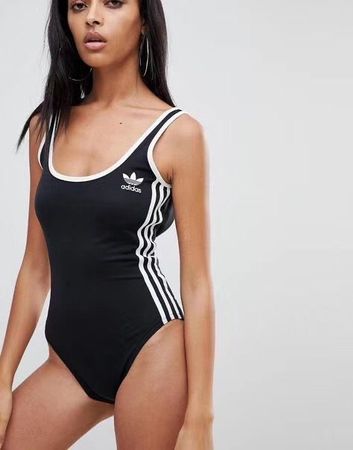 Adidas Bodysuit - Black & White - Size S☀️