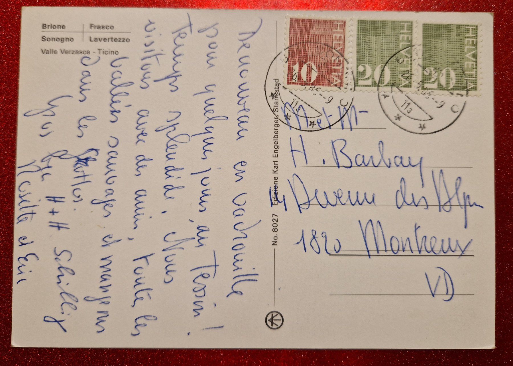 Cartoline postali: Valle Verzasca 1986 – Usato da Melchnau venduto da Arthurius 1
