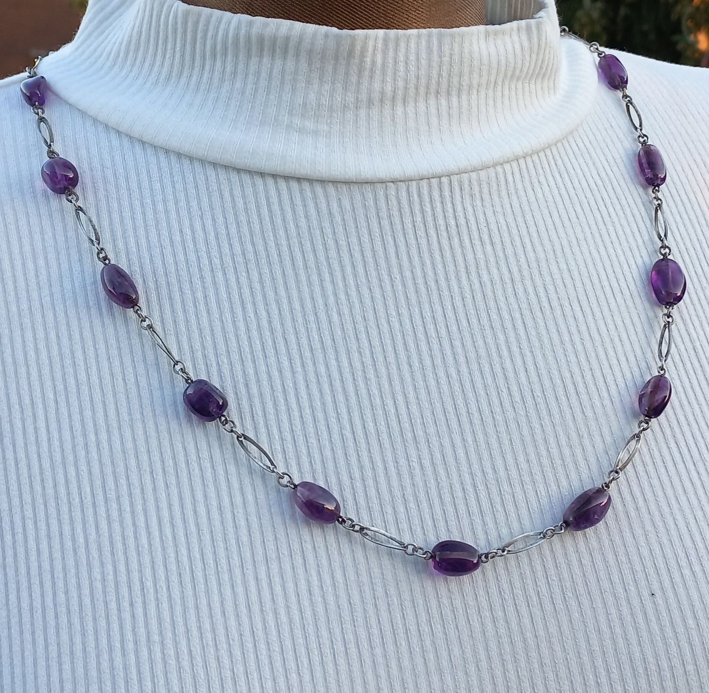 Catenine: Wunderschöne Amethyst-Kette, Silber, Vintage! – Usato da Buchs AG venduto da Dzirul 2