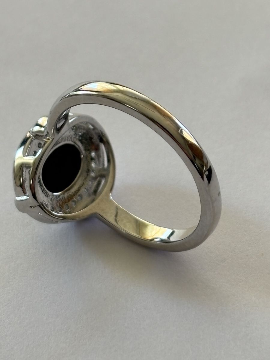 Anelli: Damenring mit schwarzem Stein 925 – Usato da Langnau am Albis venduto da flusspflege 4
