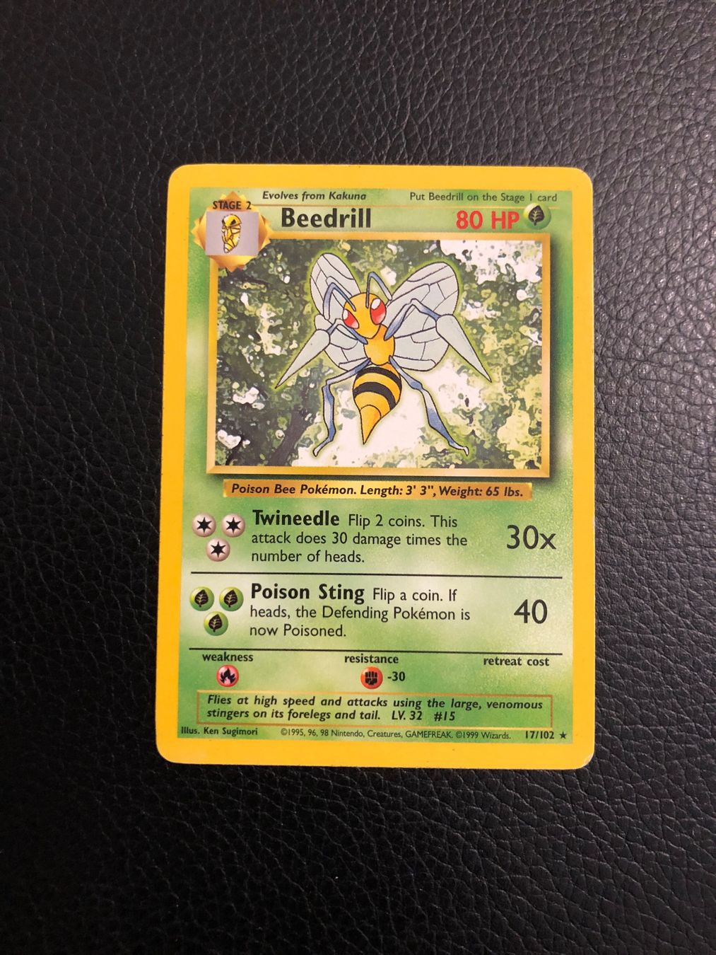 Pokémon Carte collezionabili: 1999 Base Set Beedrill rare 17/102 Ab 1 – Usato da Paradiso venduto da Pkmn10