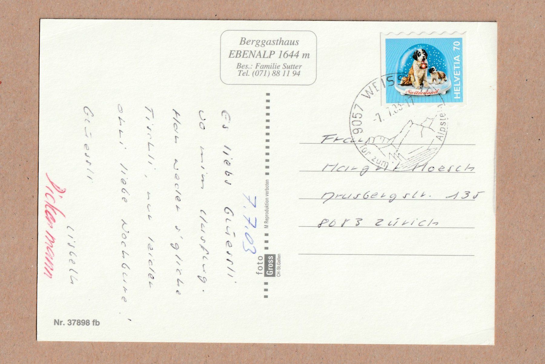 Cartoline postali: Ansichtskarte Ebenalp Wildkirchli – Usato da Würenlingen venduto da wetroki 1