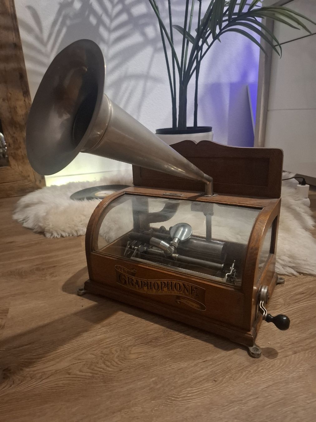 Columbia Plattenspieler: Antikes Columbia Graphophone / Walzen-Phonograph – Gebraucht aus Gerzensee von inf_7662