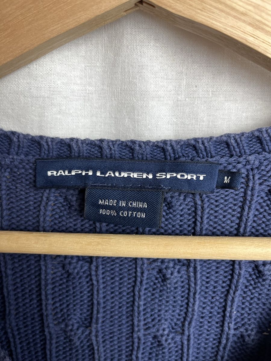 Ralph Lauren Pulls & Sweat-shirts: Pull Ralph Lauren V-neck bleu foncé  – D'occasion à Les Avanchets par lunedeneige.shop 2