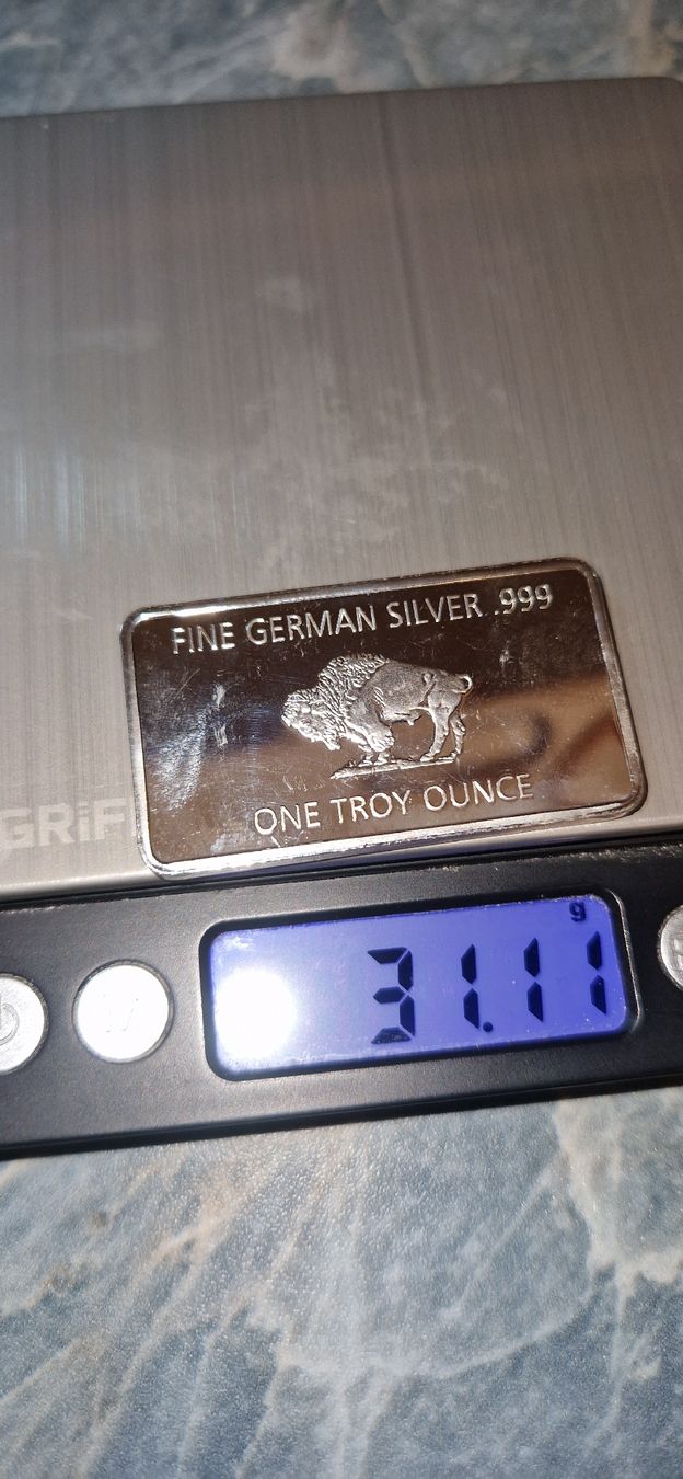 Metalli preziosi: lingotto da un oncia german silver – Nuovo (secondo la descrizione) da Melano venduto da def_5jkb 1
