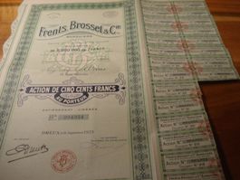 Alte Bankaktie Frankreich, 1923, Frents. Brosset + CIE