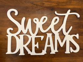 Deko Wandschild "Sweet Dreams" weiss Holz