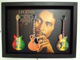 Bild BOB MARLEY, 3Stk.Modell Gitarren, Unikat(B.50cmxH.37cm)