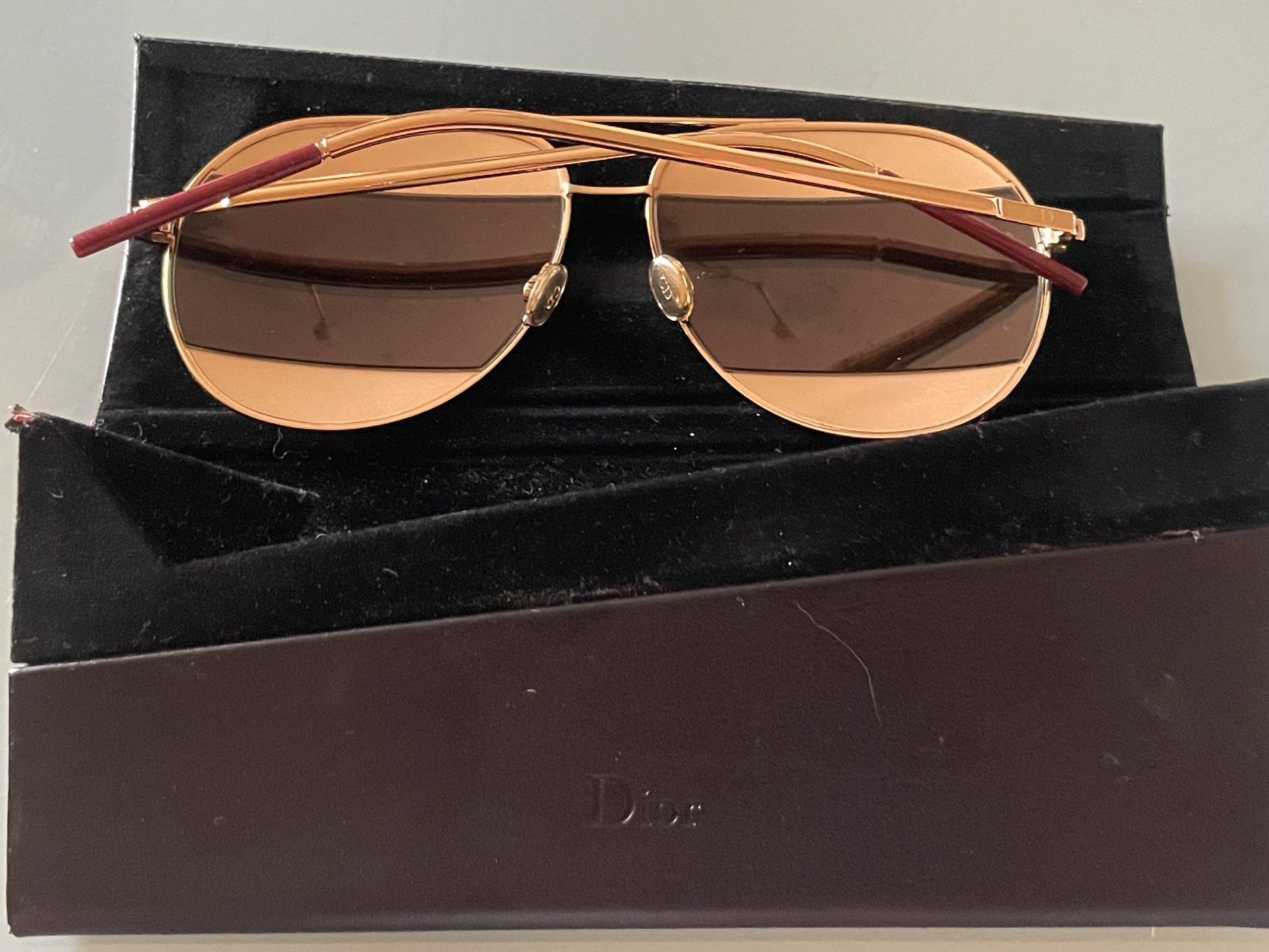 Dior Occhiali & Lenti: Dior Split Gold Aviator Sunglasses with Mirrored Lenses – Difettoso da Genève venduto da lailas_things 1