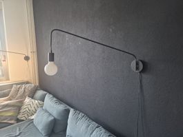3 Wandlampen Metall schwarz 
