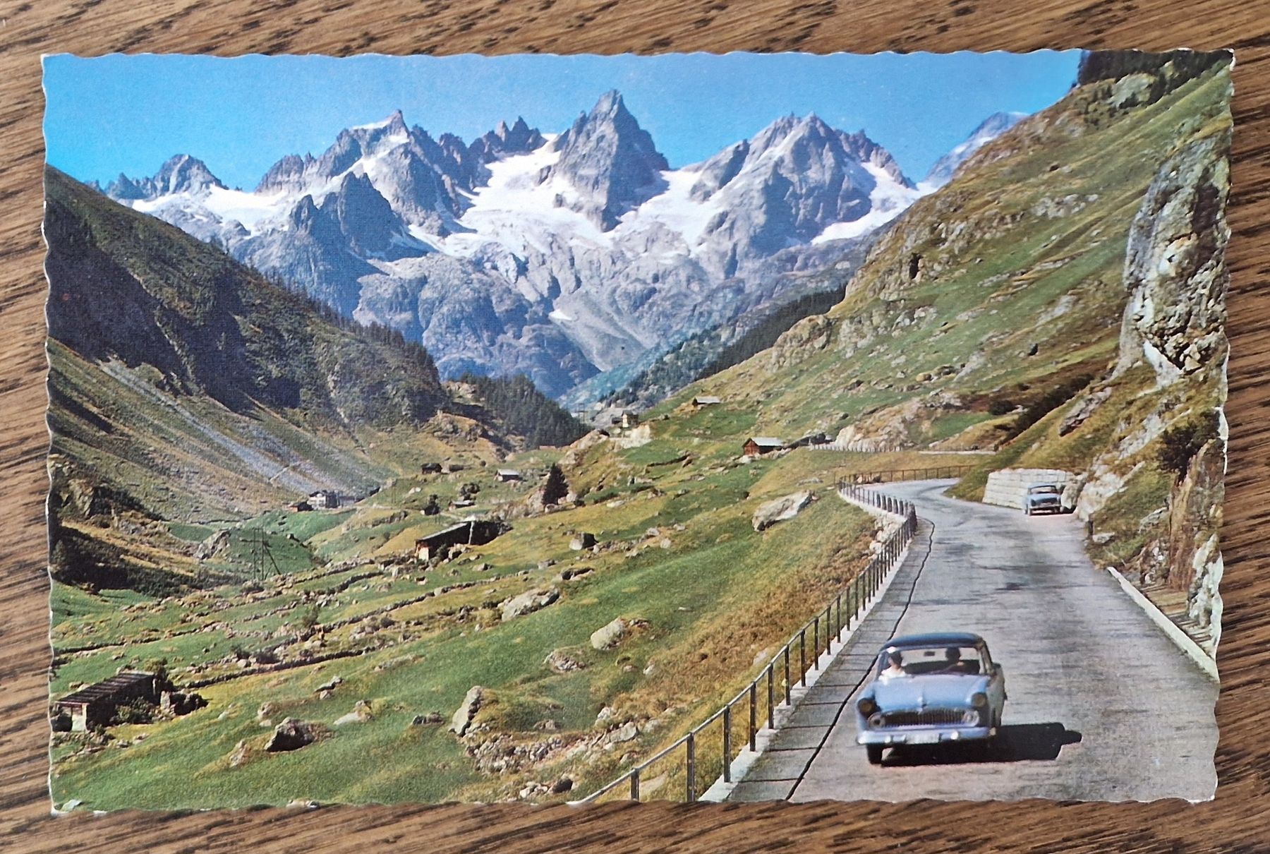 Ansichtskarten: Sustenstrasse, Oldtimer, Stempel Hotel Stern & Post Amsteg – Gebraucht aus Ebikon von Donar50