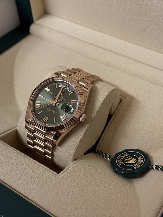 Rolex Day Date Everose Gold/ Grün 2