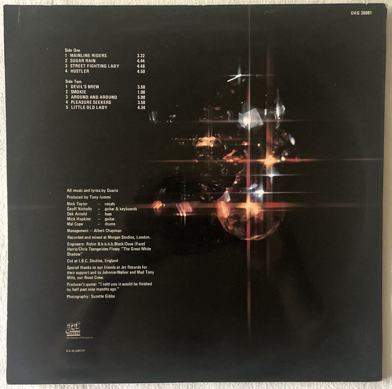 Dischi in vinile: Quartz - Quartz - LP - 1977 - OIS - First Press - Jet Record – Usato da Uster venduto da Zardodel 1