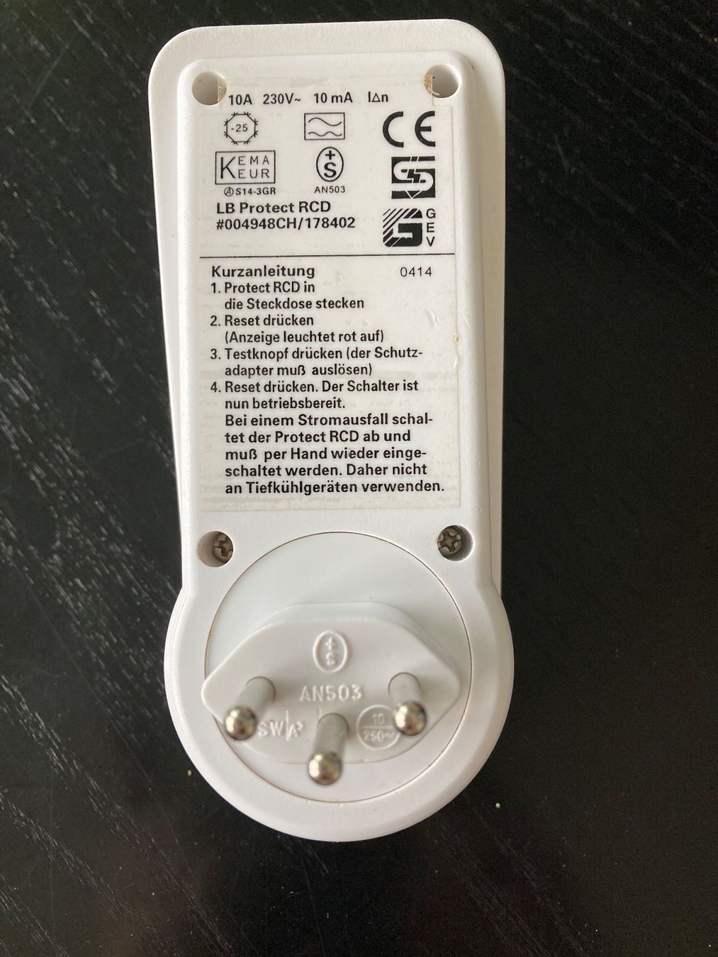 Spine: FI Schutzadapter LB Protect RCD Typ A – Usato da Hünenberg venduto da Electron0 2