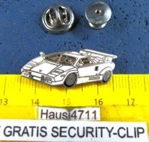 LAMBORGHINI COUNTACH SPORT-CAR AUTO PIN MIT SECURITY-CLIP