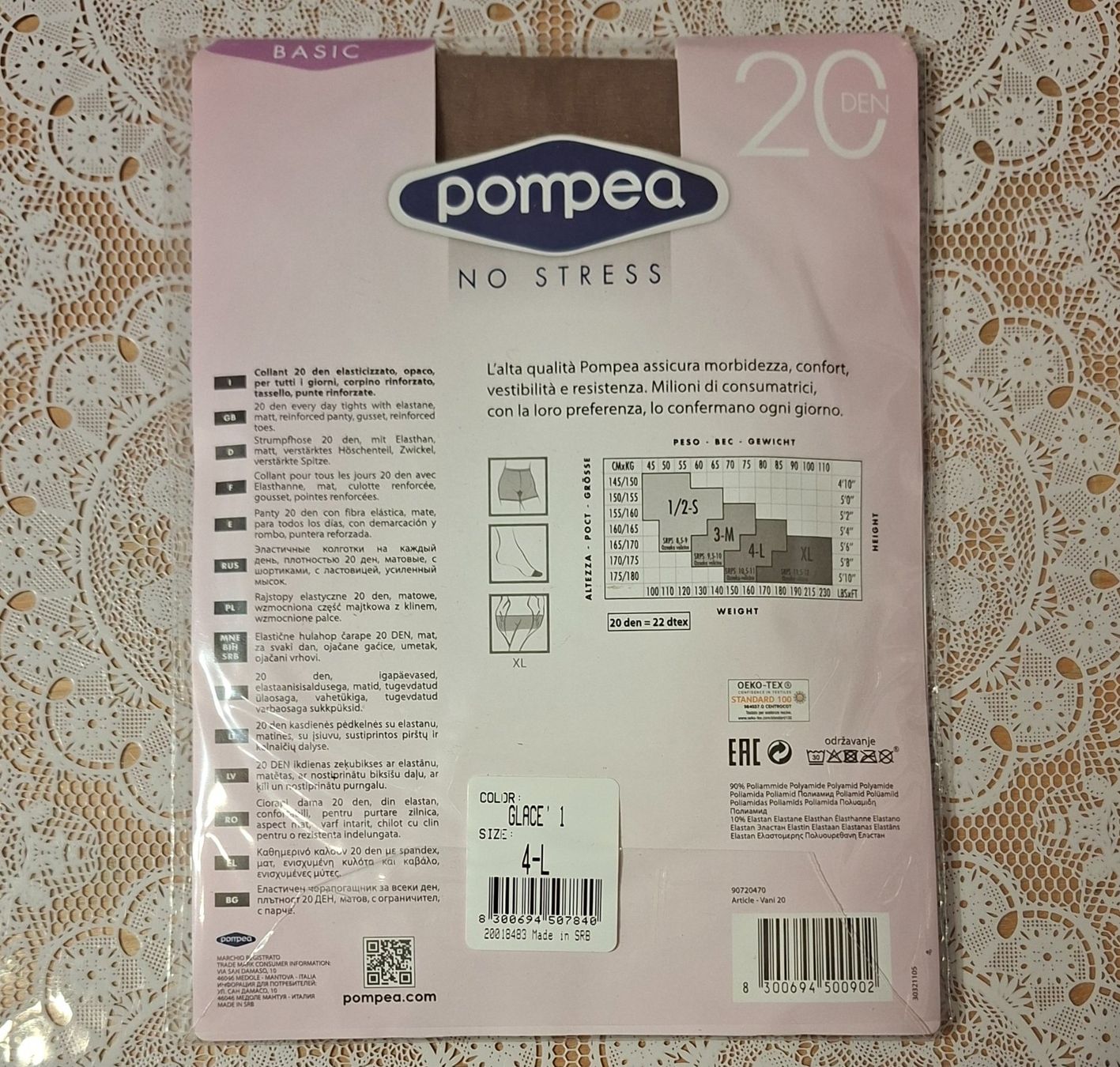 Calze & Collant: Pompea Basic Vani 20DEN Glace Gr.4/L Strumpfhose – Nuovo e nell'imballaggio originale da Amriswil venduto da Celini3 1