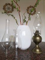 🤩ANTIKE MESSING ÖLLAMPE MIT 3 CRISTALL GLÄSER