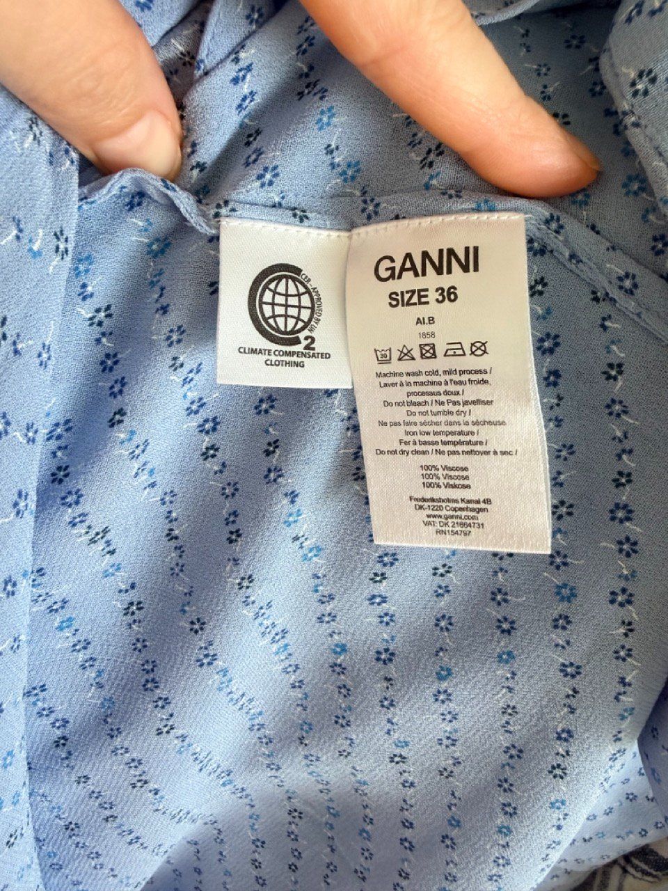 Vestiti: GANNI Midikleid Gr. 36 | Hellblau | 100 % Viskose – Usato da Rheinfelden venduto da akk_wmt7 3