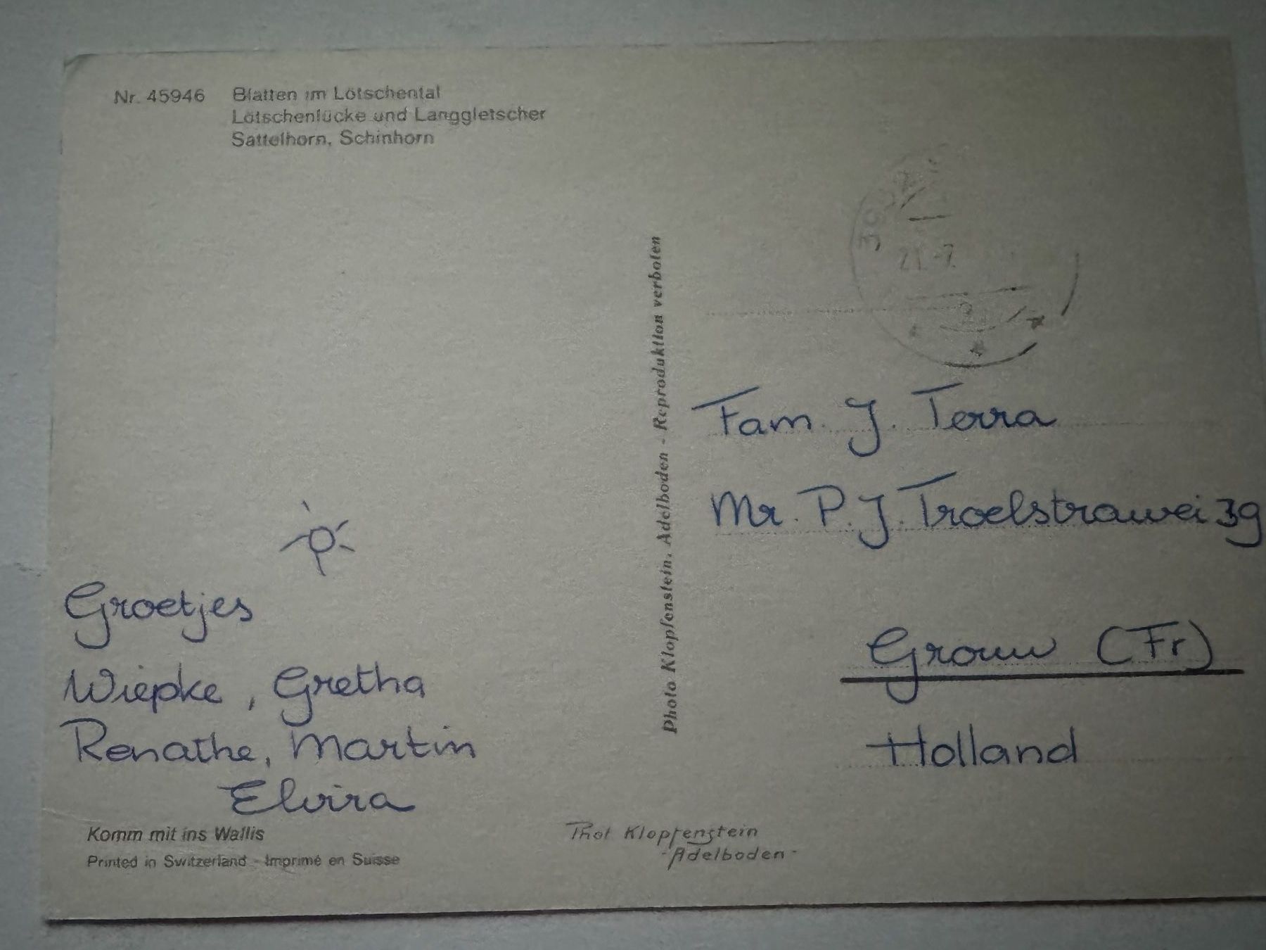 Cartoline postali: BLATTEN - im Lötschental - Ansichtskarte – Usato da Tegerfelden venduto da siebenmacky 1