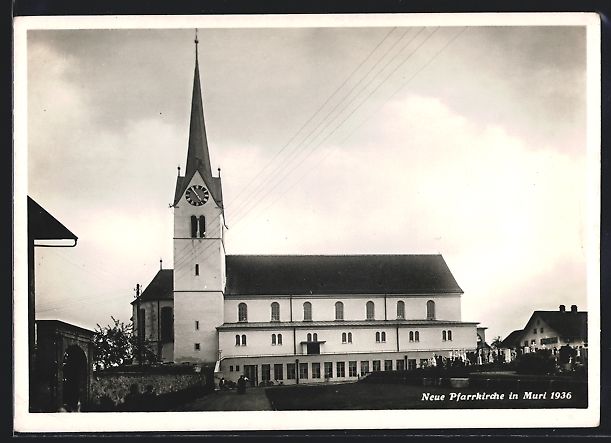 Cartoline postali: AK Muri, Neue Pfarrkirche, 1936 – Usato da Berlin venduto da bartko-reher
