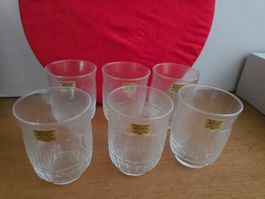 Set 6 Arcoroc Saft-Gläser 60er Vintage
