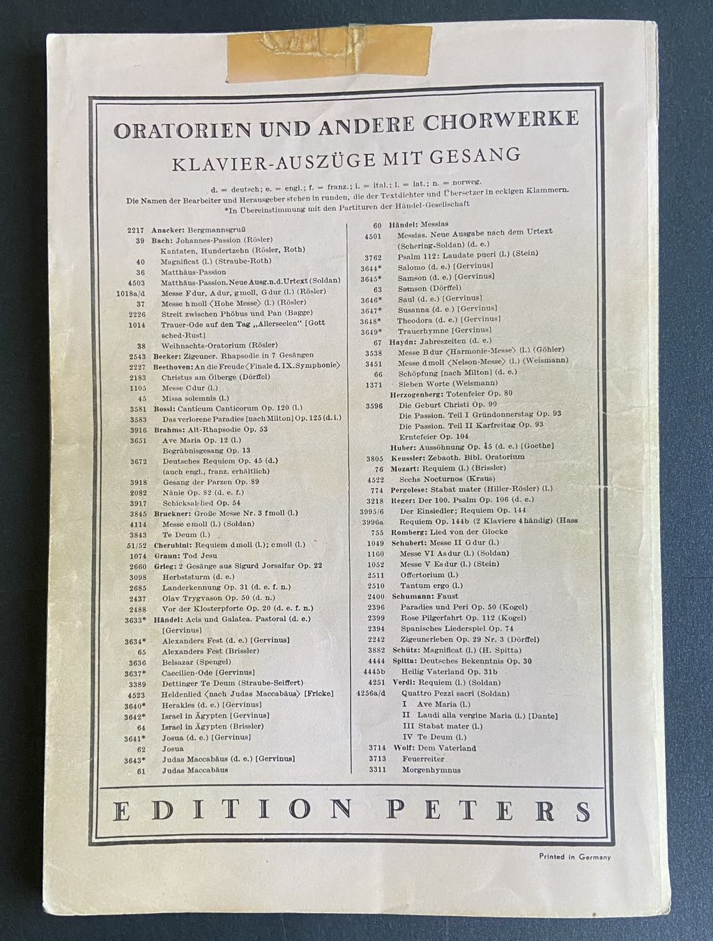 Libri: Notenbroschüren Klassik "Verdi" – Usato da Böckten venduto da Hansi36 5