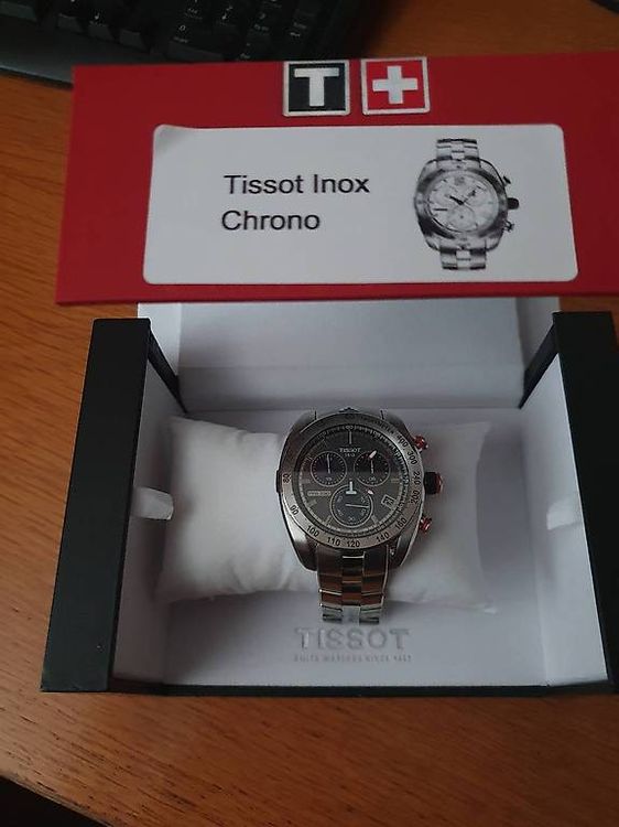 Montre Tissot PRS330 Neuve - Cadran Orange, Bracelet Noir Acier - Homme - Sans étiquette