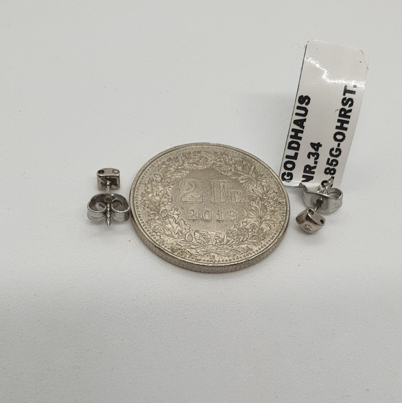 Orecchini pendenti & Orecchini a lobo: Edelstahl - Diamant Ohrstecker – Usato da Luzern venduto da Luzern-Goldhaus 3