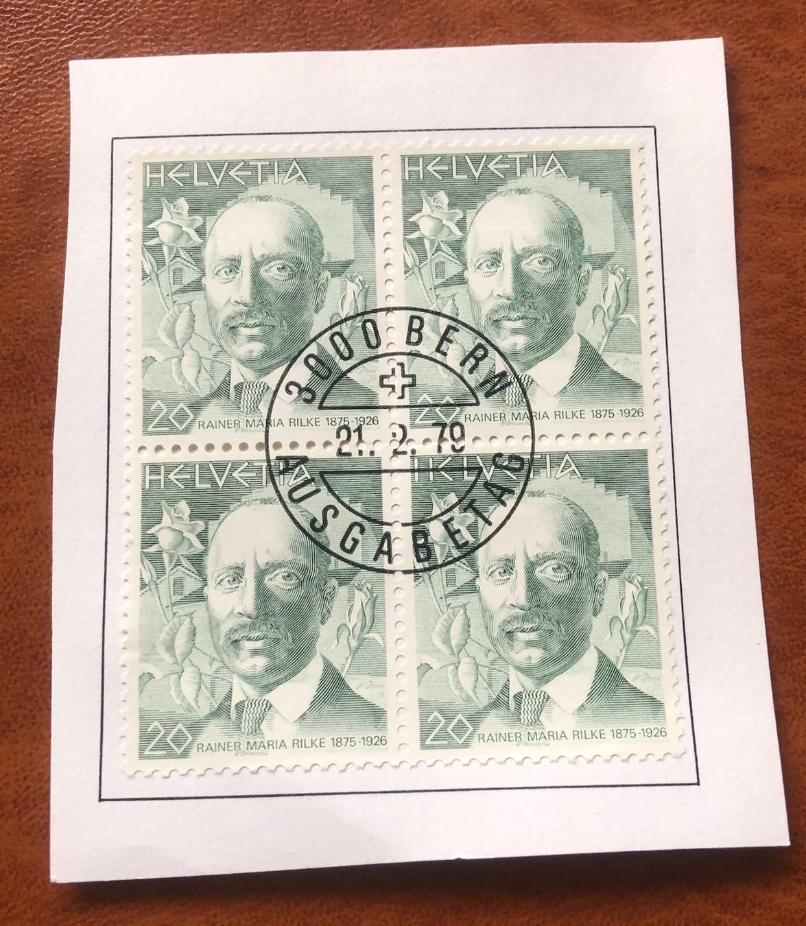Tutti i francobolli: 4 er Block Nr.626 mit Papier Stempel Bern    – Usato da Aarau venduto da Billa007
