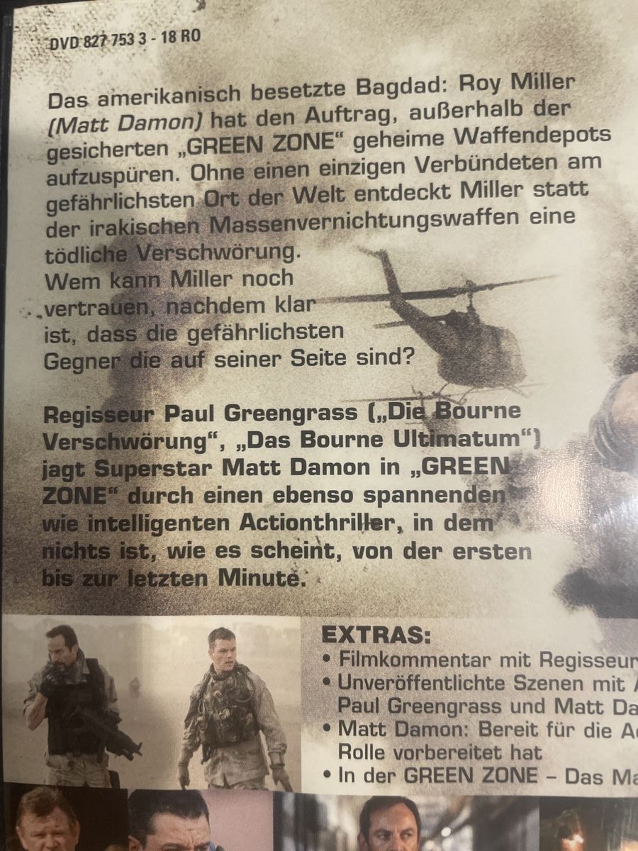 Tous les DVDs: Green Zone, mit Matt Damon – D'occasion à Winterthur par machmaschine 2