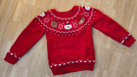 **Wie NEU!** herziger Weihnachtspullover  (Gr. 98 / 24-36M)