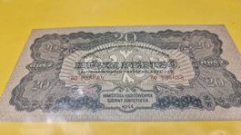 Seltene ungarische Banknote: 20 Pengö, 1944, Top Zustand!