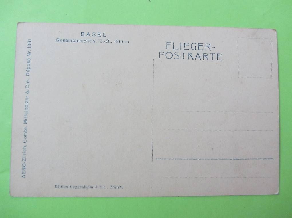 Ansichtskarten: Ansichtskarte, Flieger Postkarte von Basel, Gesamtansicht – Gebraucht aus Malters von Hausi88 1