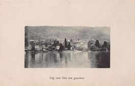 Zug vom See aus gesehen, um 1925-30