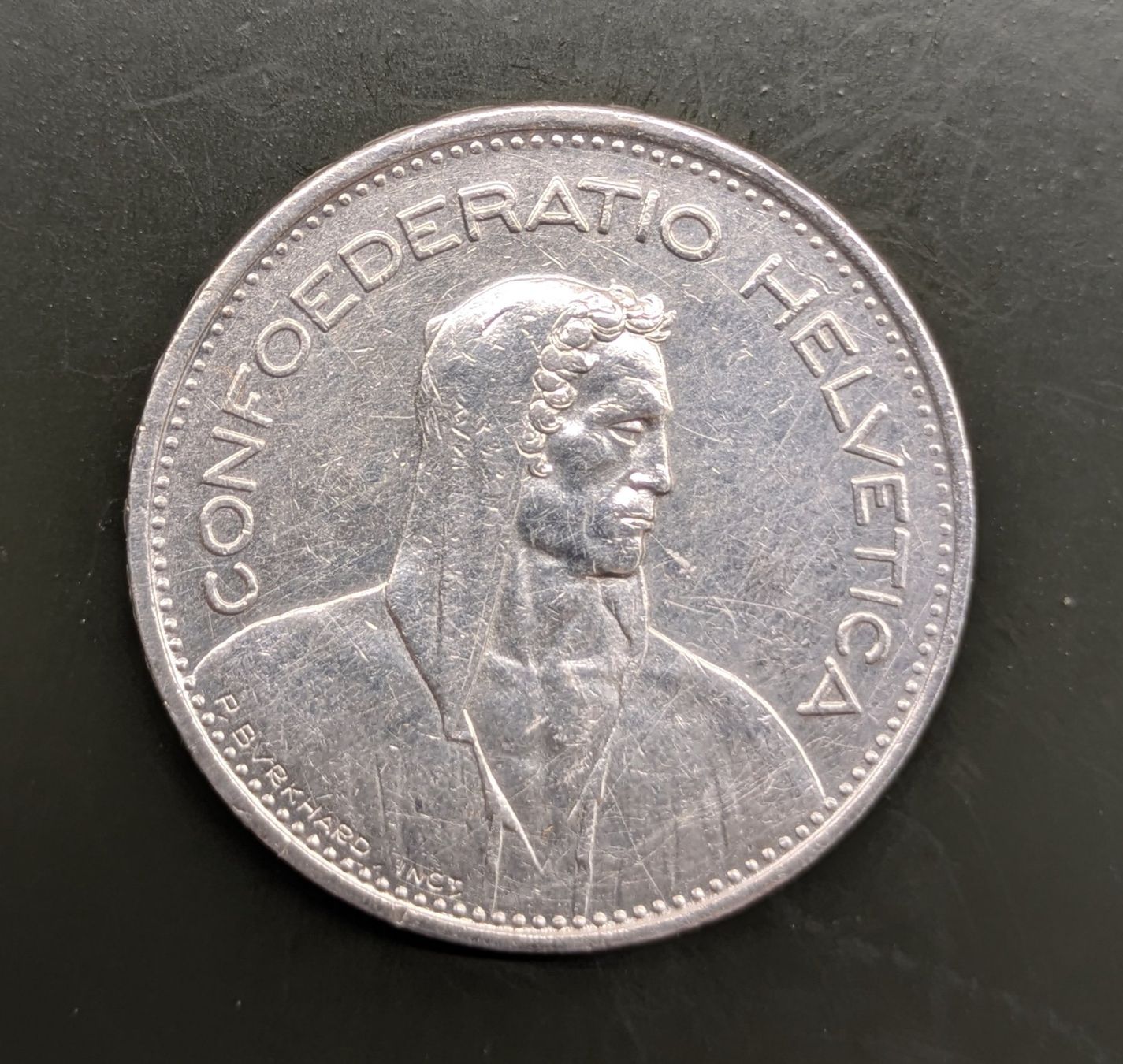 Tutti le monete: 5 Fr. CH 1948 Silber – Usato da Zetzwil venduto da Spitz70 1