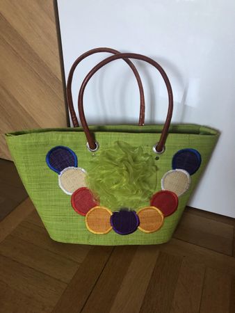 Sac à main d'été vert, anse similicuir, neuf