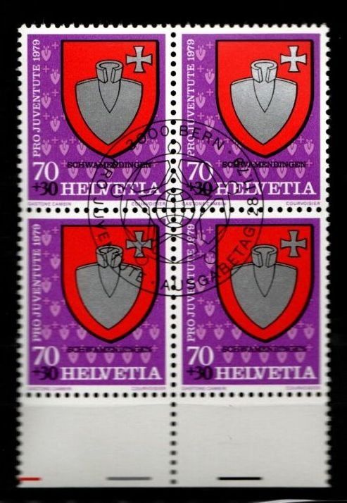Tutti i francobolli: 1979 - PJ / Gemeindewappen - Schwamendingen – Usato da Schaffhausen venduto da poststamp
