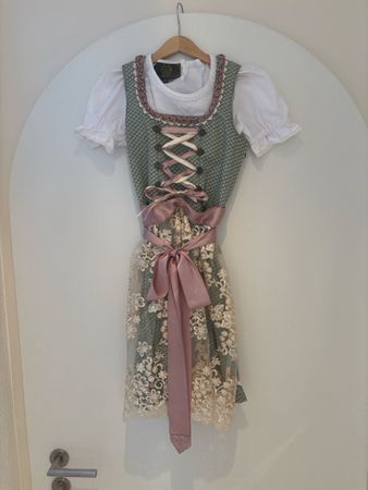 Kinder-Dirndl Alpin de Luxe 146/152 mit Bluse und Schürze