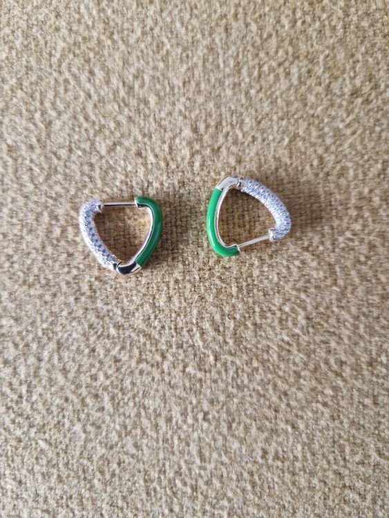 Bijoux Mariée élégants Parure De Mariage Clearine - Collier Et Boucles D'oreilles Feuille Et Fleur - Vert émeraude Et Doré Accessoire Robe De Mariée