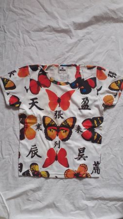 t-shirt motif/imprimé papillon s/36 90s/2000s
