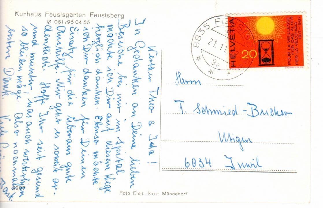 Cartoline postali: Kurhaus Feusisgarten - Feusisberg – Usato da Wolhusen venduto da Curver9 1