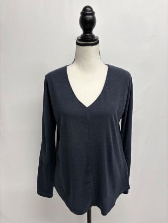 Nile Dunkelblaues Langarmshirt XS/S Baumwolle Viskose